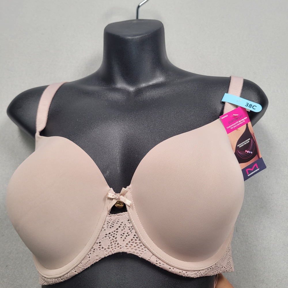 Maidenform Custom Lift T-Shirt Bra DM2423 38C Beige Lace Underwire Bra